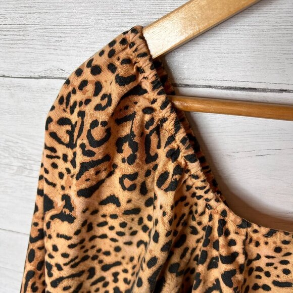 Billabong Dress Womens Size Small Paradise Leopard Print Off the Shoulder Mini - Picture 8 of 16